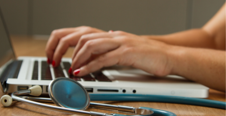 Stethoscope and laptop