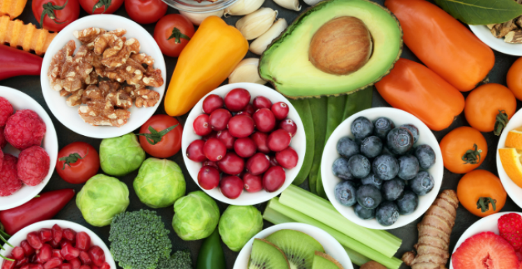 A selection of fruit and vegetables