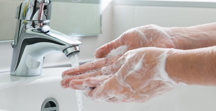A person washing their hands A person washing their hands