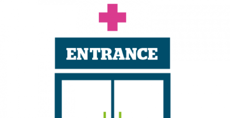 Hospital entrance graphic