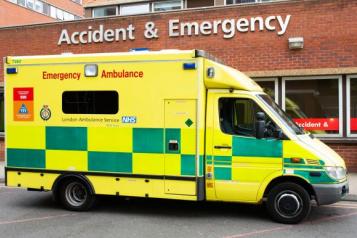 Ambulance parked outside hospital