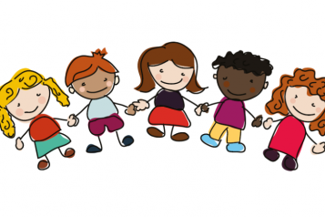 Cartoon Picture of children holding hands