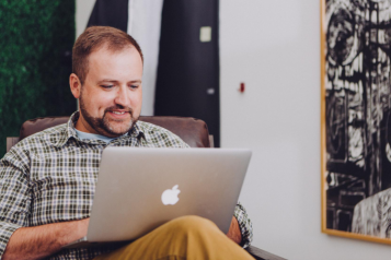 Man looking at computer