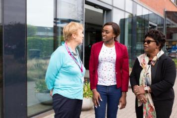 Three ladies talking