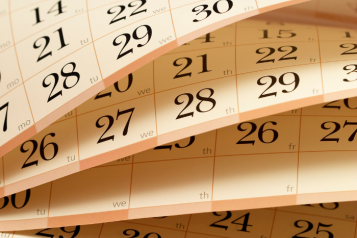 calendar showing dates
