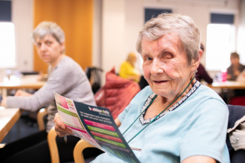 senior lady smiling at camera