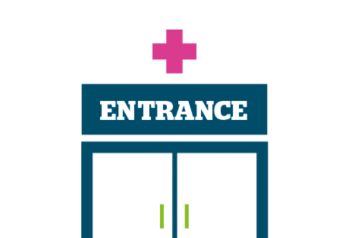 Hospital entrance graphic